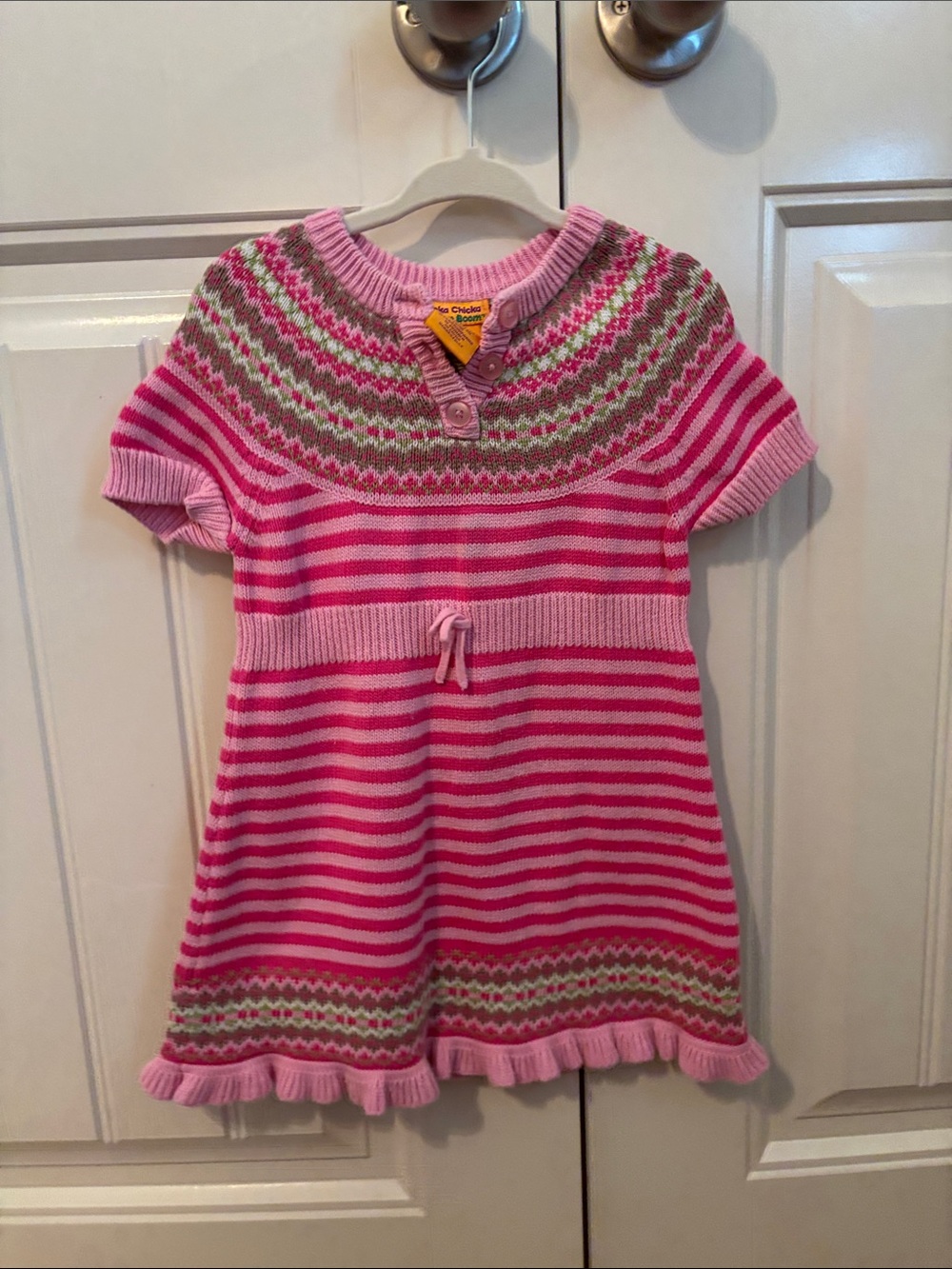 The Children's Place Pink Striped Fair Isle Knit Dress